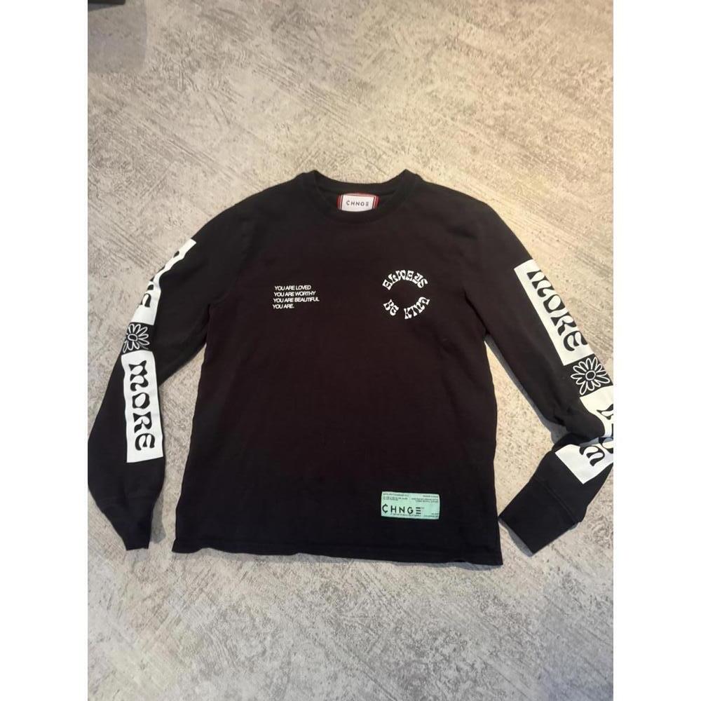 CHNGE Black Long Sleeve Graphic Shirt oversized XS